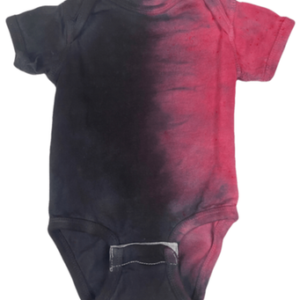 Hand-Dyed Infant Onesie - Pink & Black Split