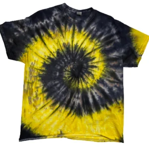 Hand-Dyed Spiral Tee - Black & Yellow