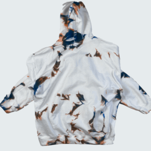 Hand-Dyed Pullover Hoodie - Blue & Brown