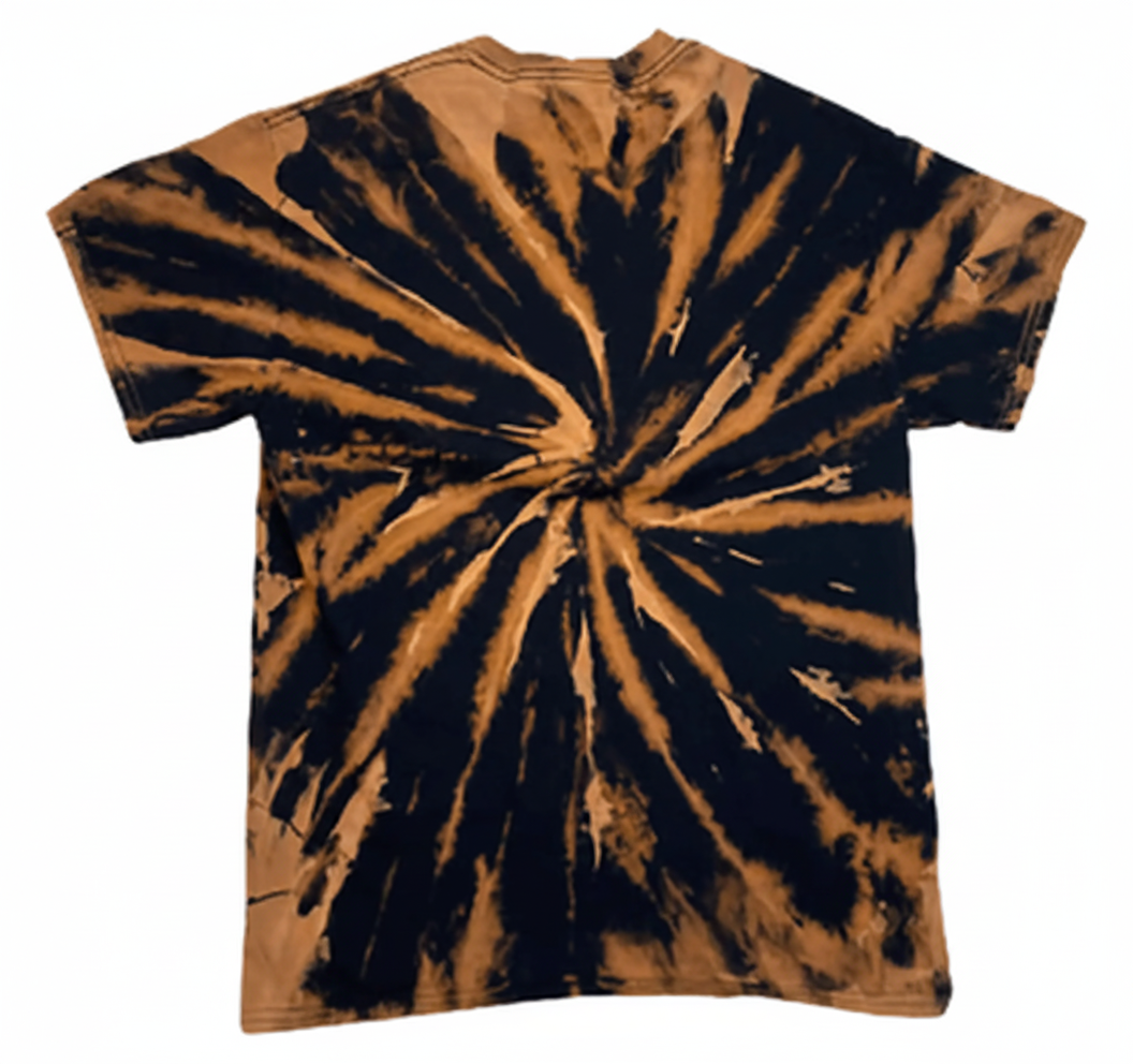 Hand-Dyed Reverse Fractured Spiral Tee - Black - Image 2
