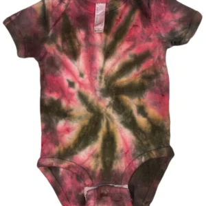 Hand-Dyed Infant Bodysuit - Rose & Brown
