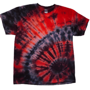 Hand-Dyed Fan-Fold Tee - Crimson Red & Black