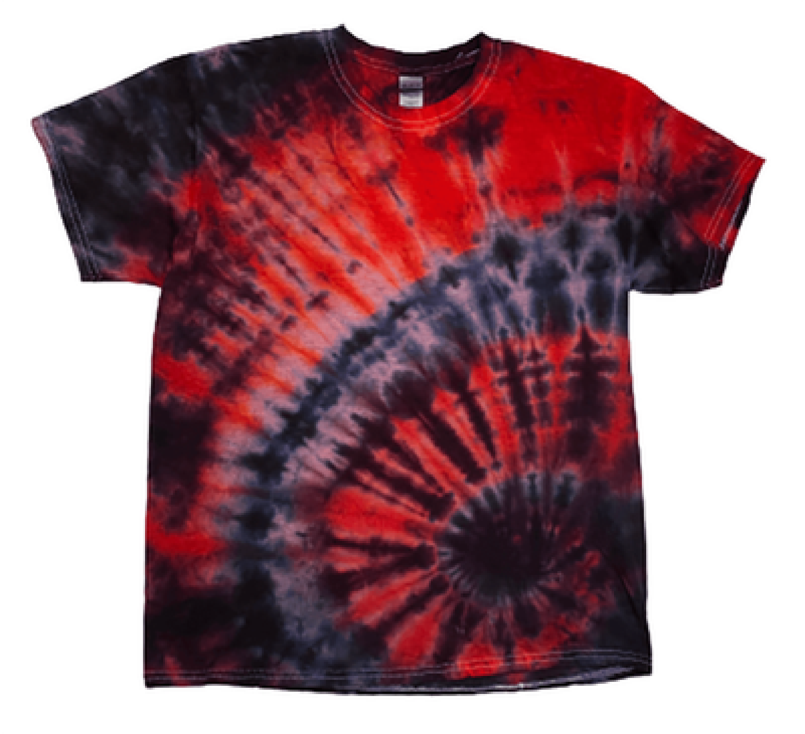 Hand-Dyed Fan-Fold Tee - Crimson Red & Black
