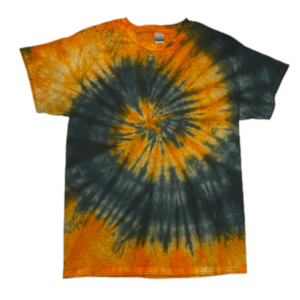 Hand-Dyed Spiral Tee - Orange & Black