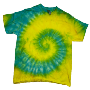 Hand-Dyed Sunburst Spiral Tee - Yellow & Blue
