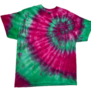 Hand-Dyed Spiral Tee - Pink & Green
