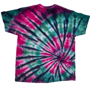 Hand-Dyed Spiral Tee - Electric Fuchsia & Green