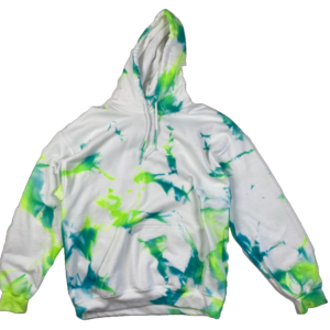 Hand-Dyed Pullover Hoodie - Green & Teal