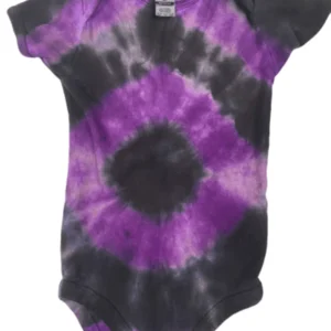 Hand-Dyed Infant Bodysuit - Purple & Black